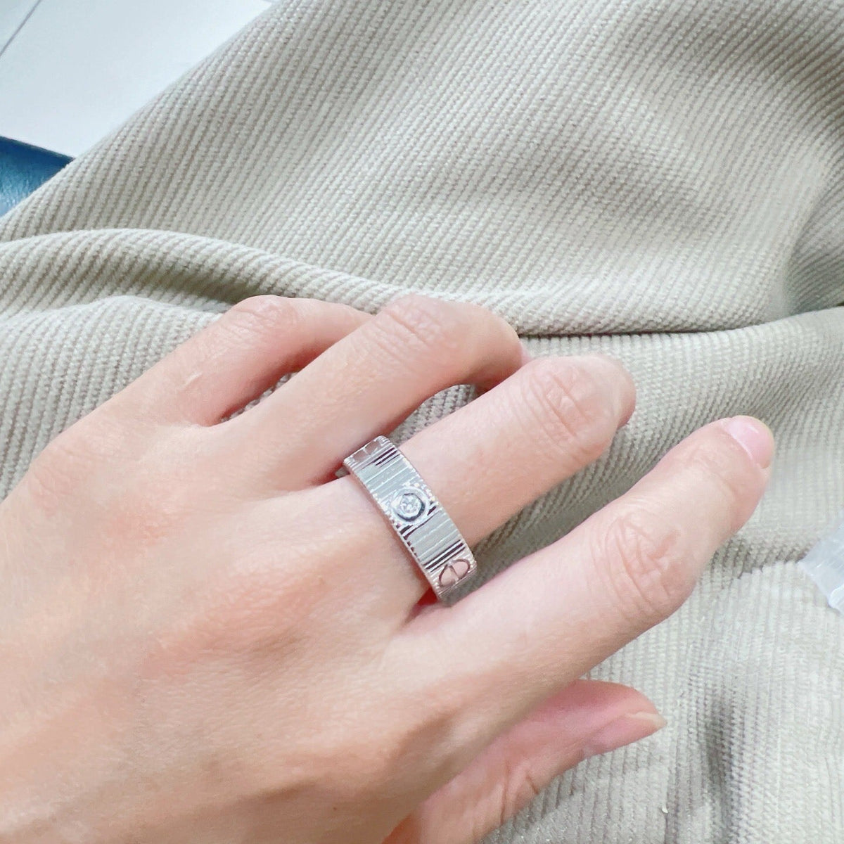 [Super CiCi]LOVE 6.5MM UNLIMITED 3 DIAMONDS RING