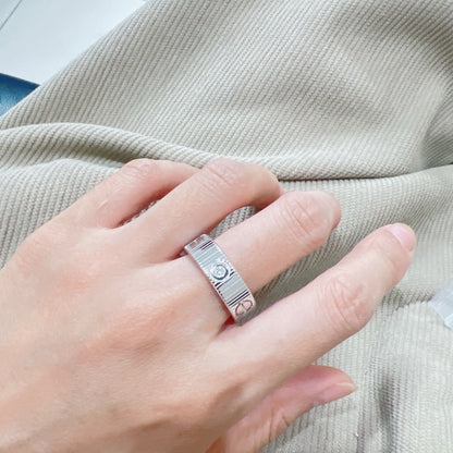 [Super CiCi]LOVE 6.5MM UNLIMITED 3 DIAMONDS RING