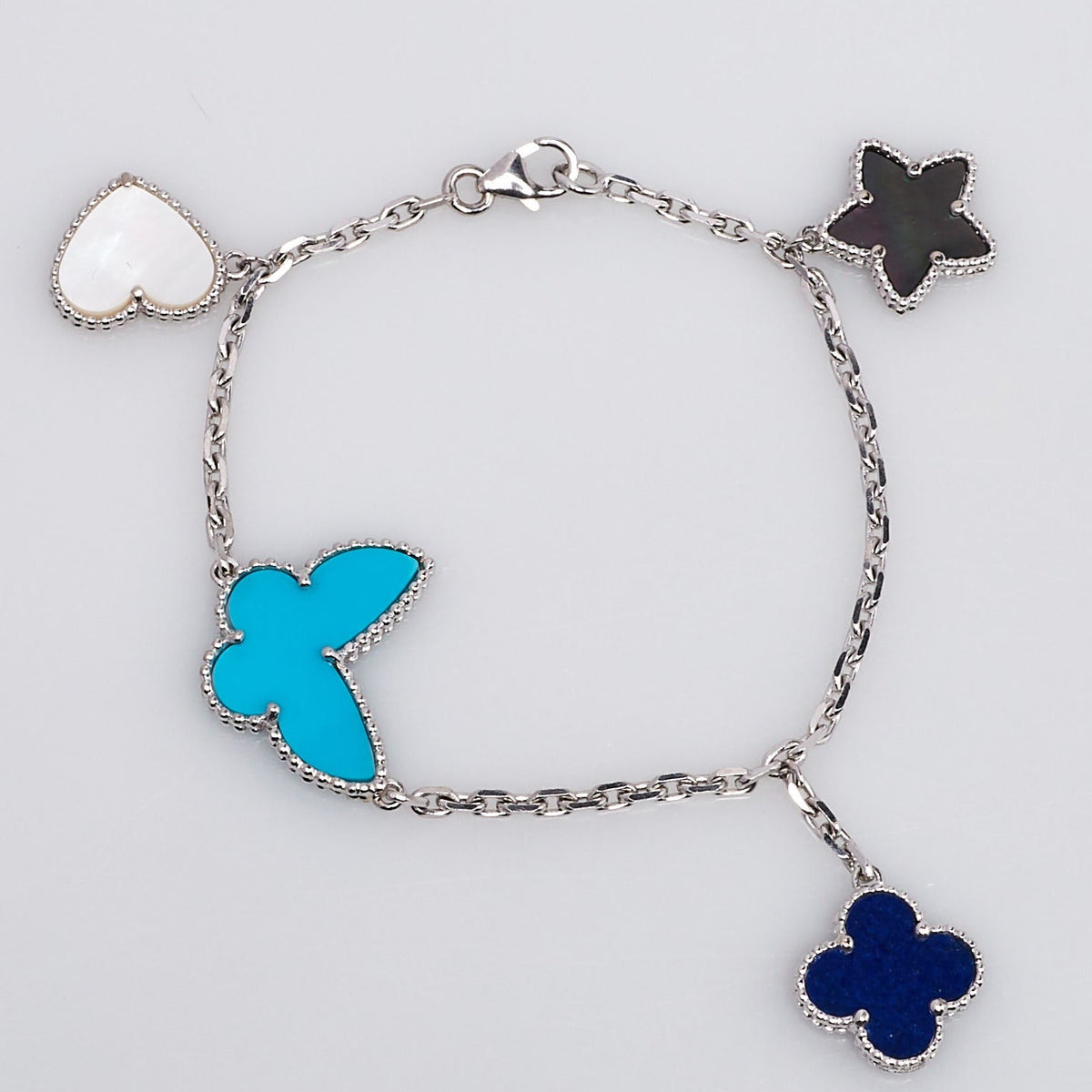 [Super CiCi ]LUCKY SPRING SILVER BRACELET 4 MOTIF