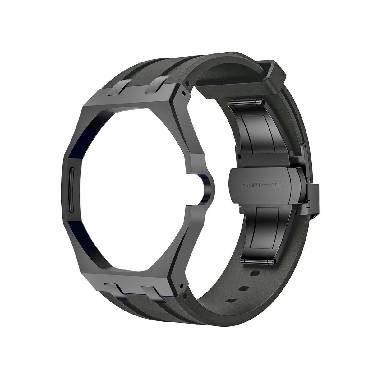 [Super CiCi]OAK POP BLACK STEEL CASE & SILICONE STRAP