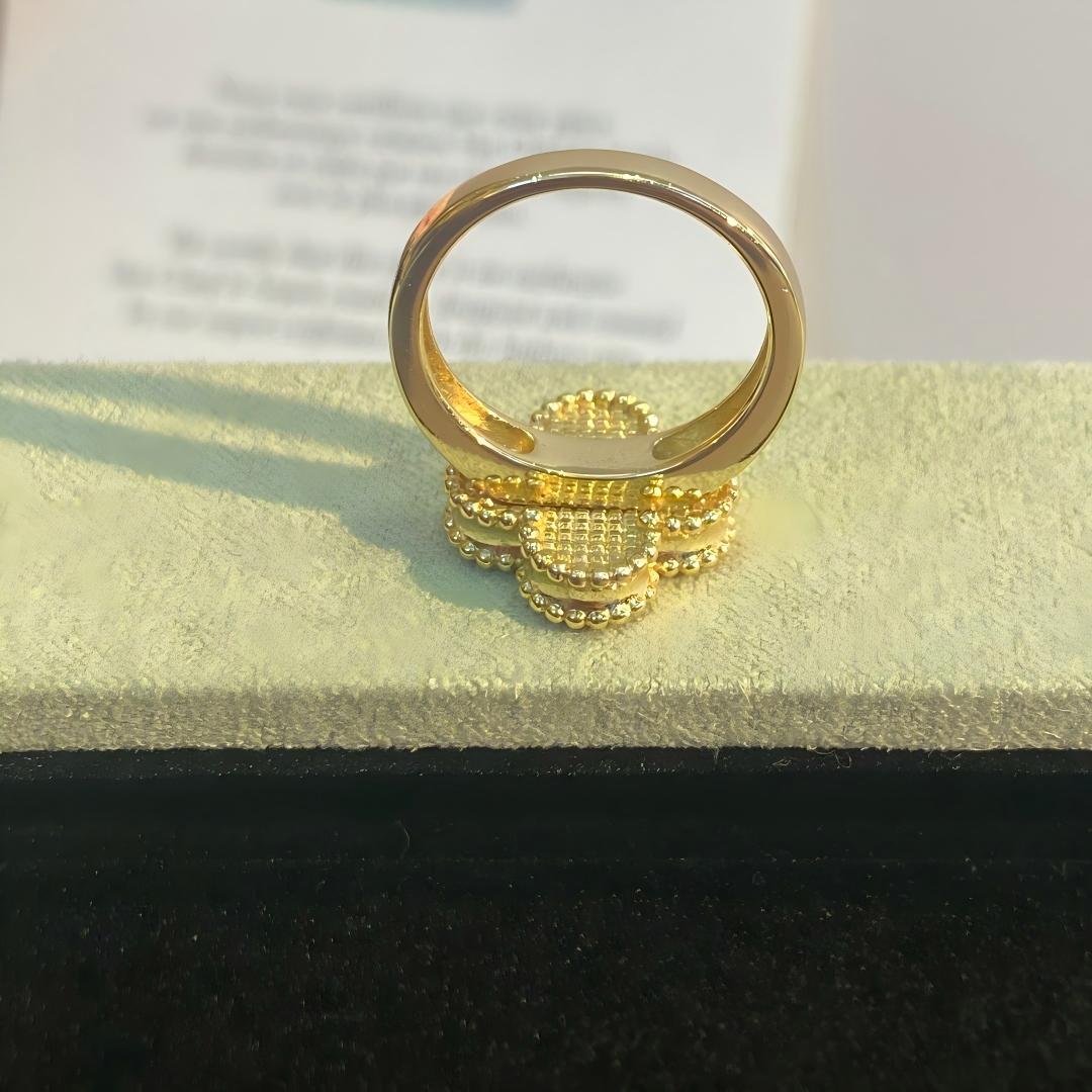 [Super CiCi]NEW CLOVER PINK ENAMEL RINGS
