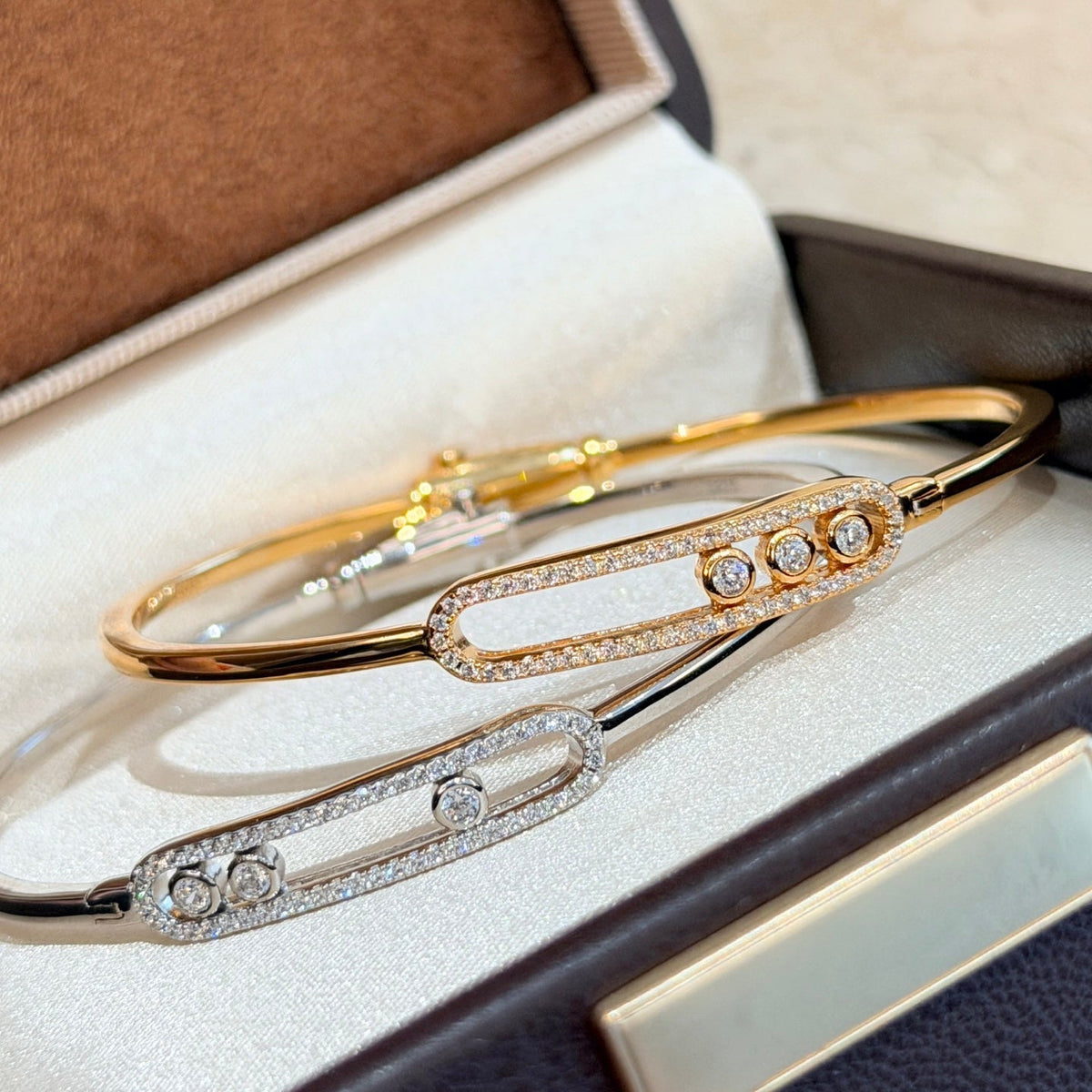 [Super CiCi]Move Pav¨¦ Diamond Bangle Bracelet M