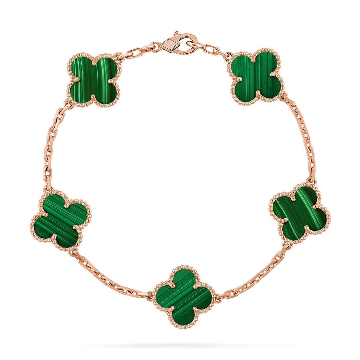 [Super CiCi ] CLOVER 5 MOTIF MALACHITE BRACELET COLLECTION