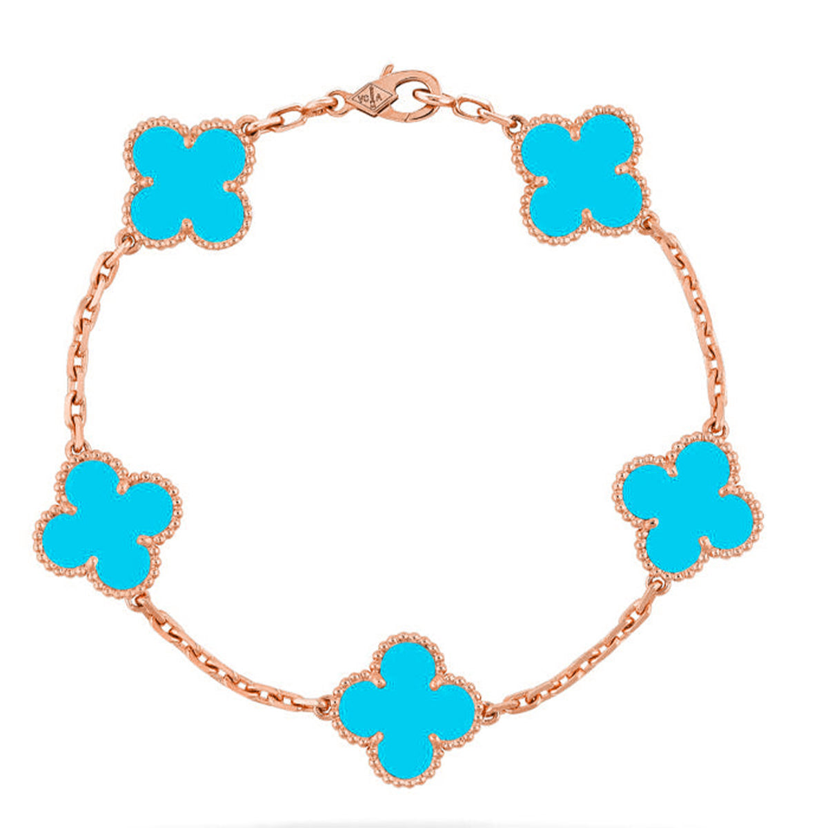 [Super CiCi ] CLOVER 5 MOTIF TURQUOISE BRACELET COLLECTION