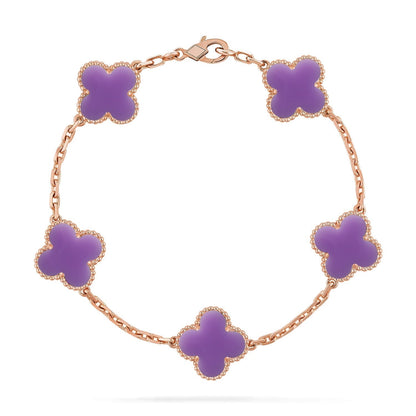 [Super CiCi ]CLOVER 5 MOTIF LIGHT PURPLE BRACELET COLLECTION