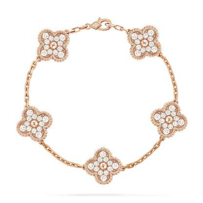 [Super CiCi ] CLOVER 5 MOTIF FULL DIAMOND BRACELET COLLECTION