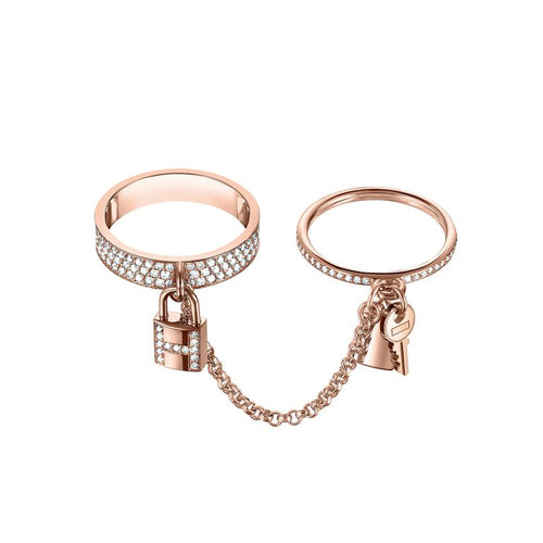 [Super CiCi ]HM KELLY CLOCHETTE DOUBLE RING IN  WITH DIAMONDS