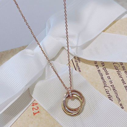 [Super CiCi ]TRINITY NECKLACE GOLD  DIAMONDS
