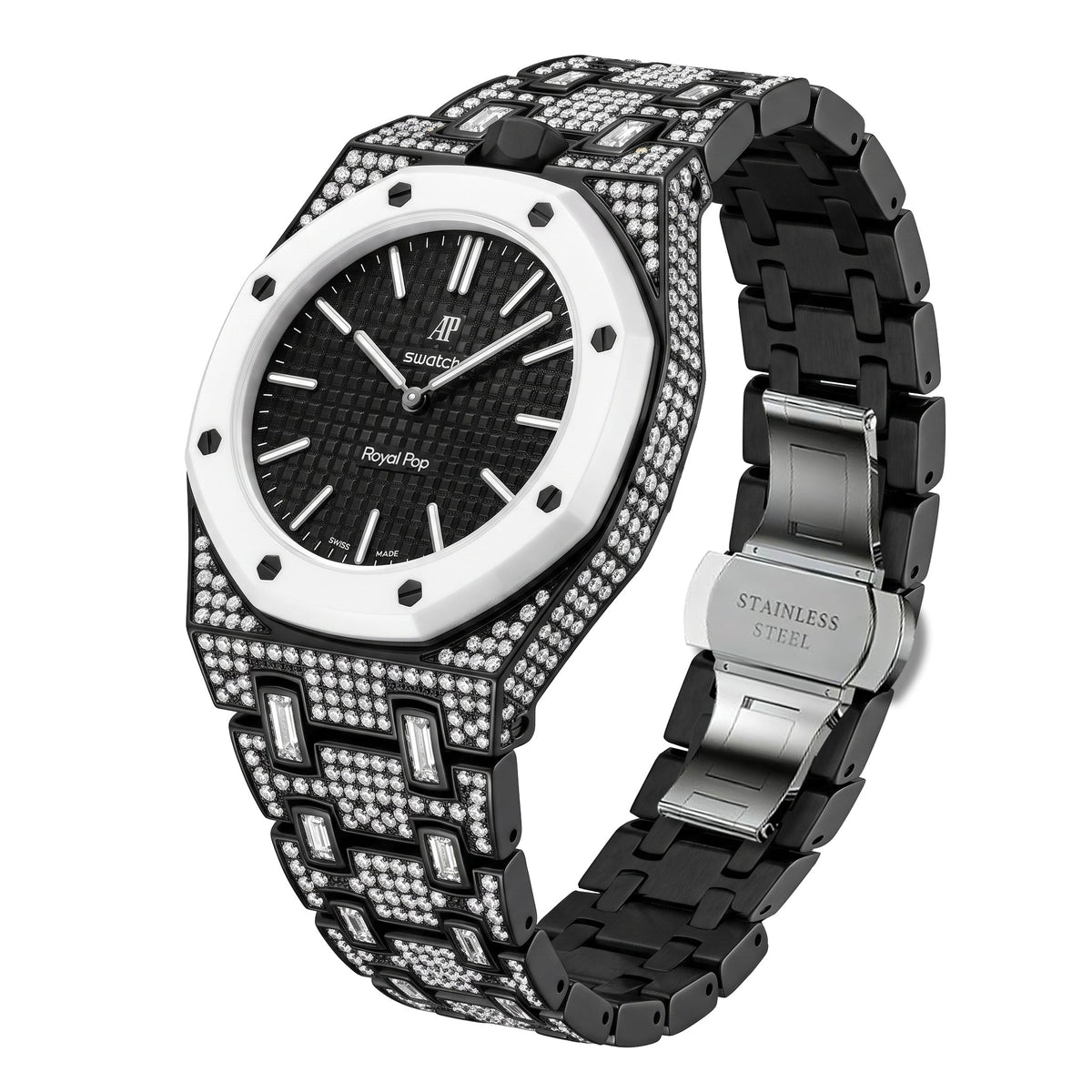 [Super CiCi]Royal Oak Pop Exclusive Bioceramic Case & Bioceramic Strap Full Diamond