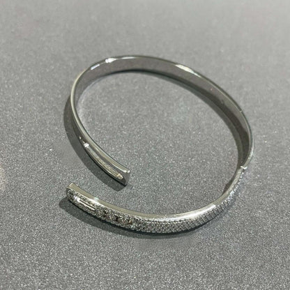 [Super CiCi]Move Noa Rose Gold Pav¨¦ Diamond Bangle Bracelet