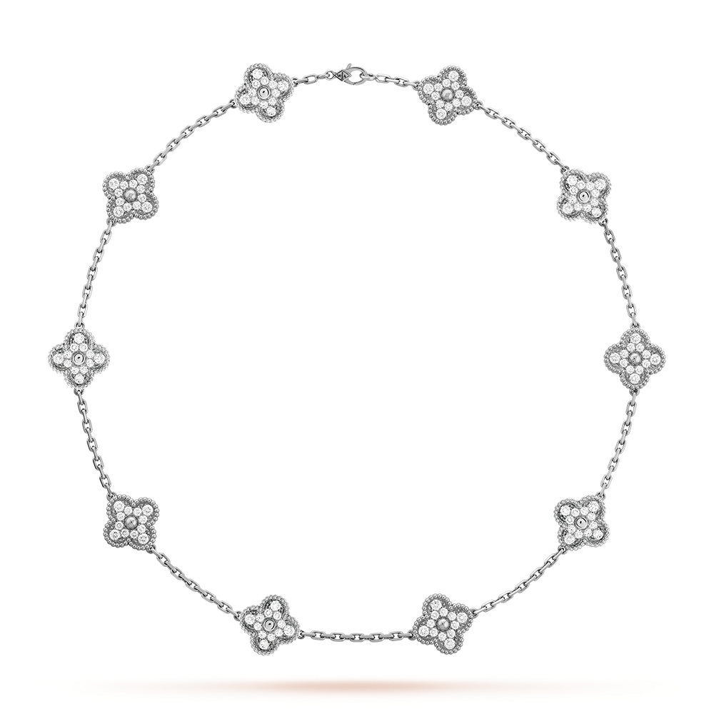 [Super CiCi ]CLOVER 10 MOTIFS DIAMOND NECKLACE