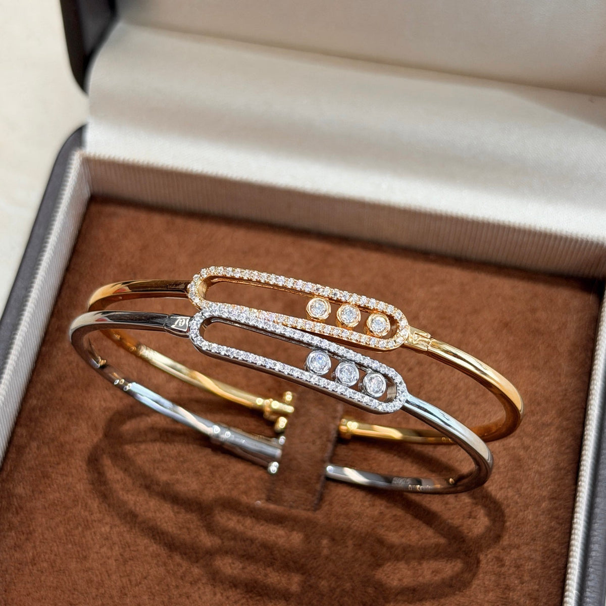 [Super CiCi]Move Pav¨¦ Diamond Bangle Bracelet M