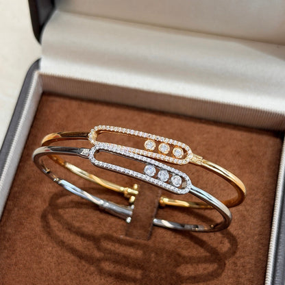 [Super CiCi]Move Pav¨¦ Diamond Bangle Bracelet M