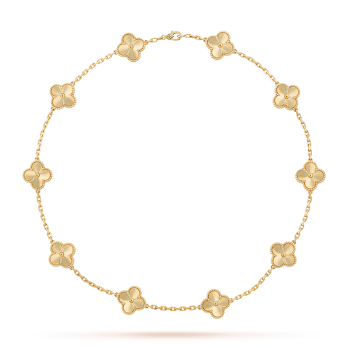 [Super CiCi ]CLOVER 10 MOTIFS LASER NECKLACE