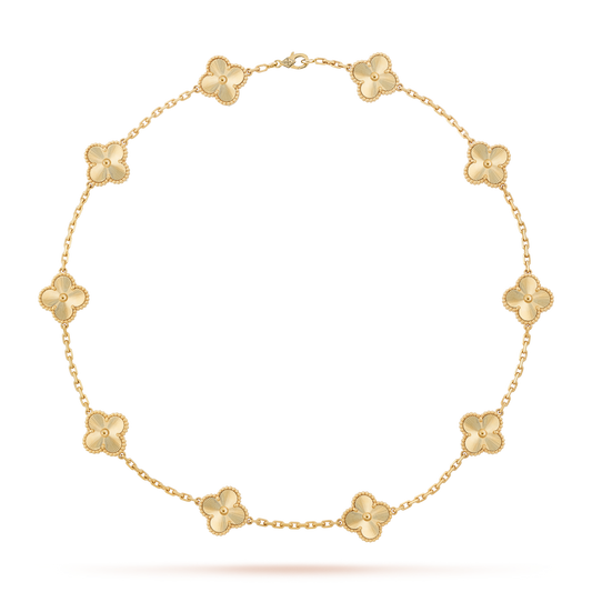 [Super CiCi ]CLOVER 10 MOTIFS LASER NECKLACE