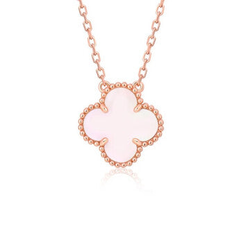 [Super CiCi ]CLOVER 15MM PINK MOTHER-OF-PEARL SINGLE FLOWER NECKLACE