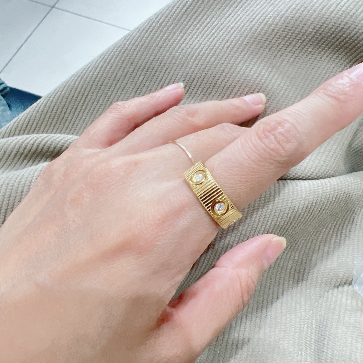 [Super CiCi]LOVE 6.5MM UNLIMITED 6 DIAMONDS RING