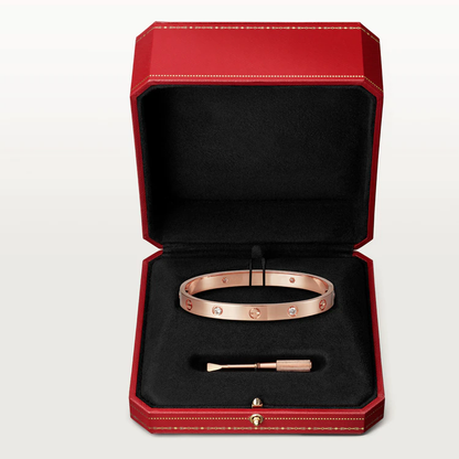 [Super CiCi ]LOVE BRACELET 6.1MM 4 DIAMONDS