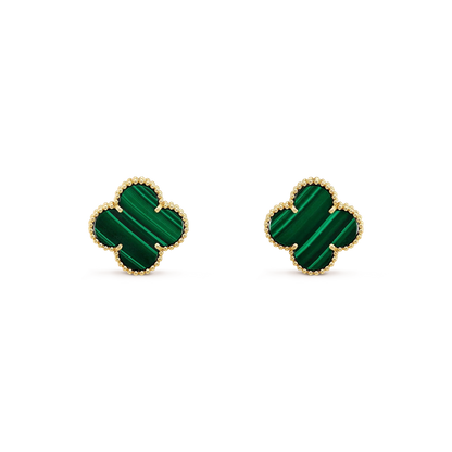 [Super CiCi ]CLOVER MINI 9.5MM MALACHITE  EARRINGS