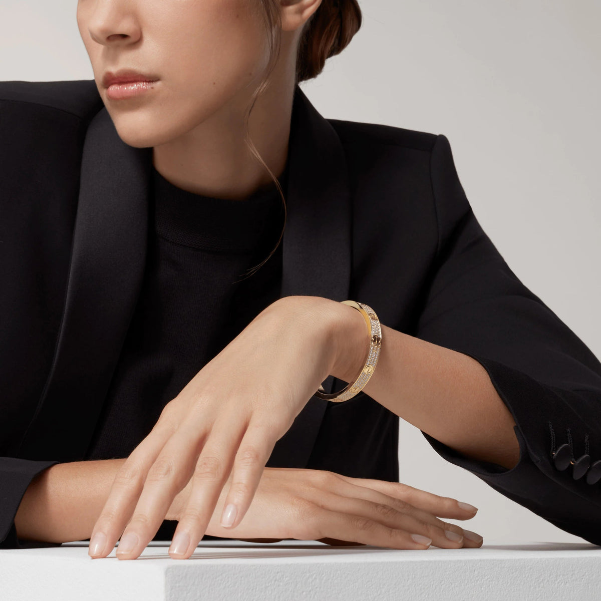 [Super CiCi ]LOVE BRACELET 6.1MM DIAMOND-PAVED