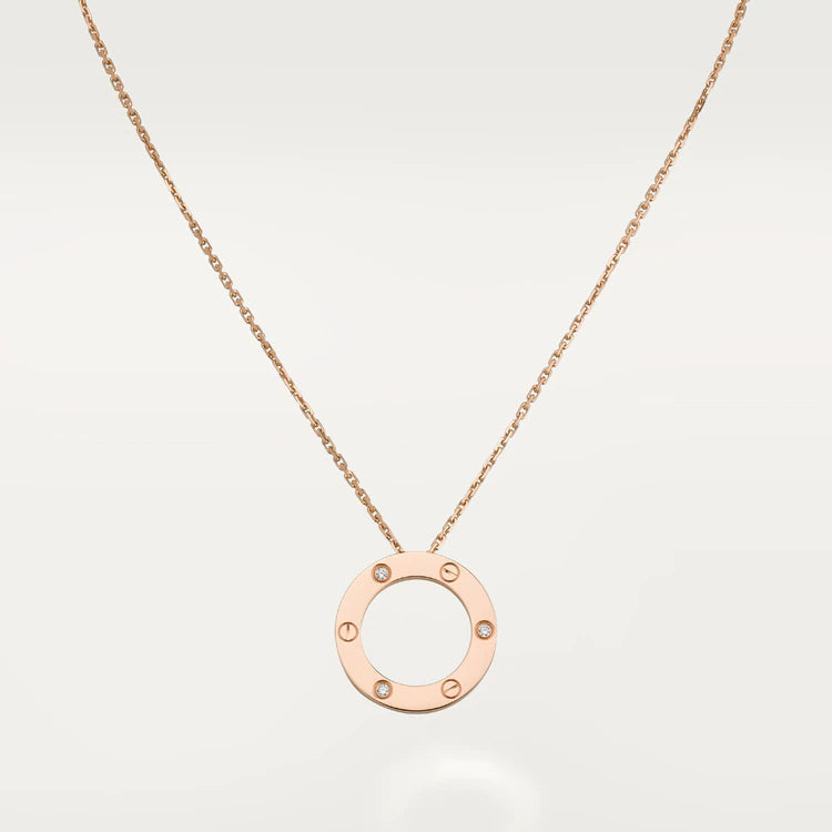 [Super CiCi ]LOVE NECKLACE 16MM 3 DIAMONDS