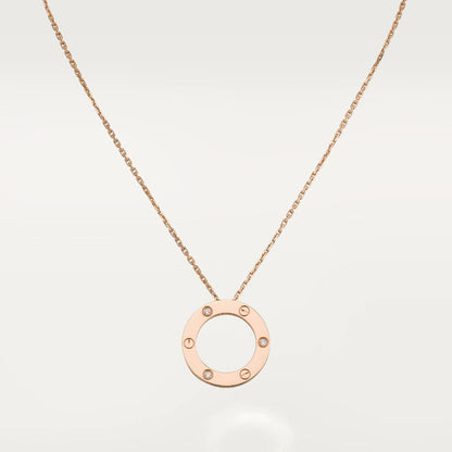[Super CiCi ]LOVE NECKLACE 16MM 3 DIAMONDS