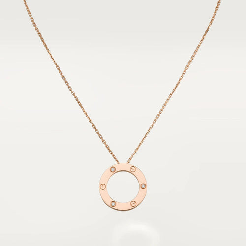 [Super CiCi ]LOVE NECKLACE 16MM 3 DIAMONDS
