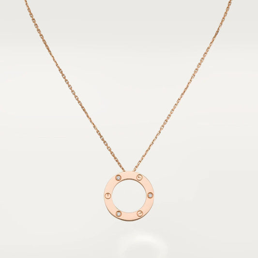 [Super CiCi ]LOVE NECKLACE 16MM 3 DIAMONDS