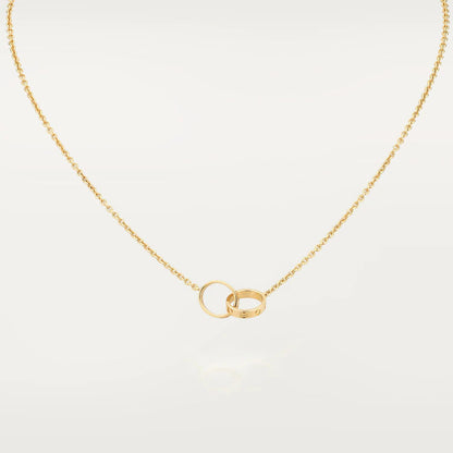 [Super CiCi ]LOVE NECKLACE DOUBLE RING GOLD