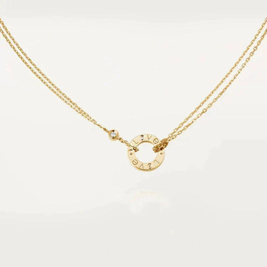 [Super CiCi ]LOVE NECKLACE 16MM 2 DIAMONDS