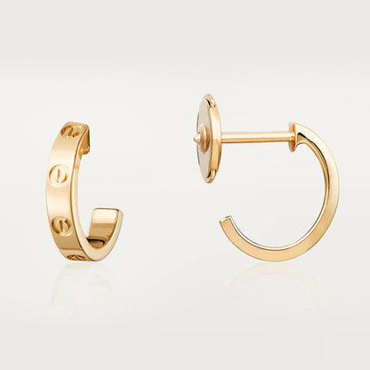 [Super CiCi ]LOVE EARRINGS 2.65MM PINK GOLD