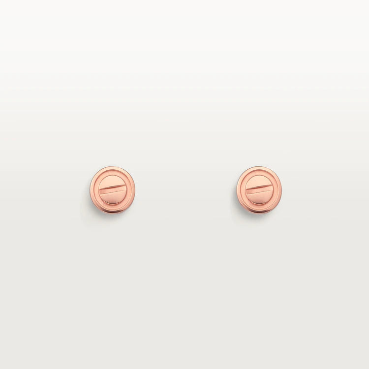 [Super CiCi ]LOVE EARRINGS PINK GOLD 10MM