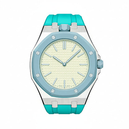 [Super CiCi]OAK POP SKY BLUE STEEL SILICONE STRAP