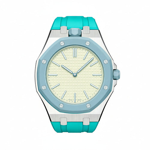 [Super CiCi]OAK POP SKY BLUE STEEL SILICONE STRAP