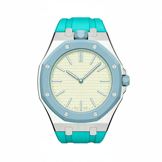 [Super CiCi]OAK POP SKY BLUE STEEL SILICONE STRAP