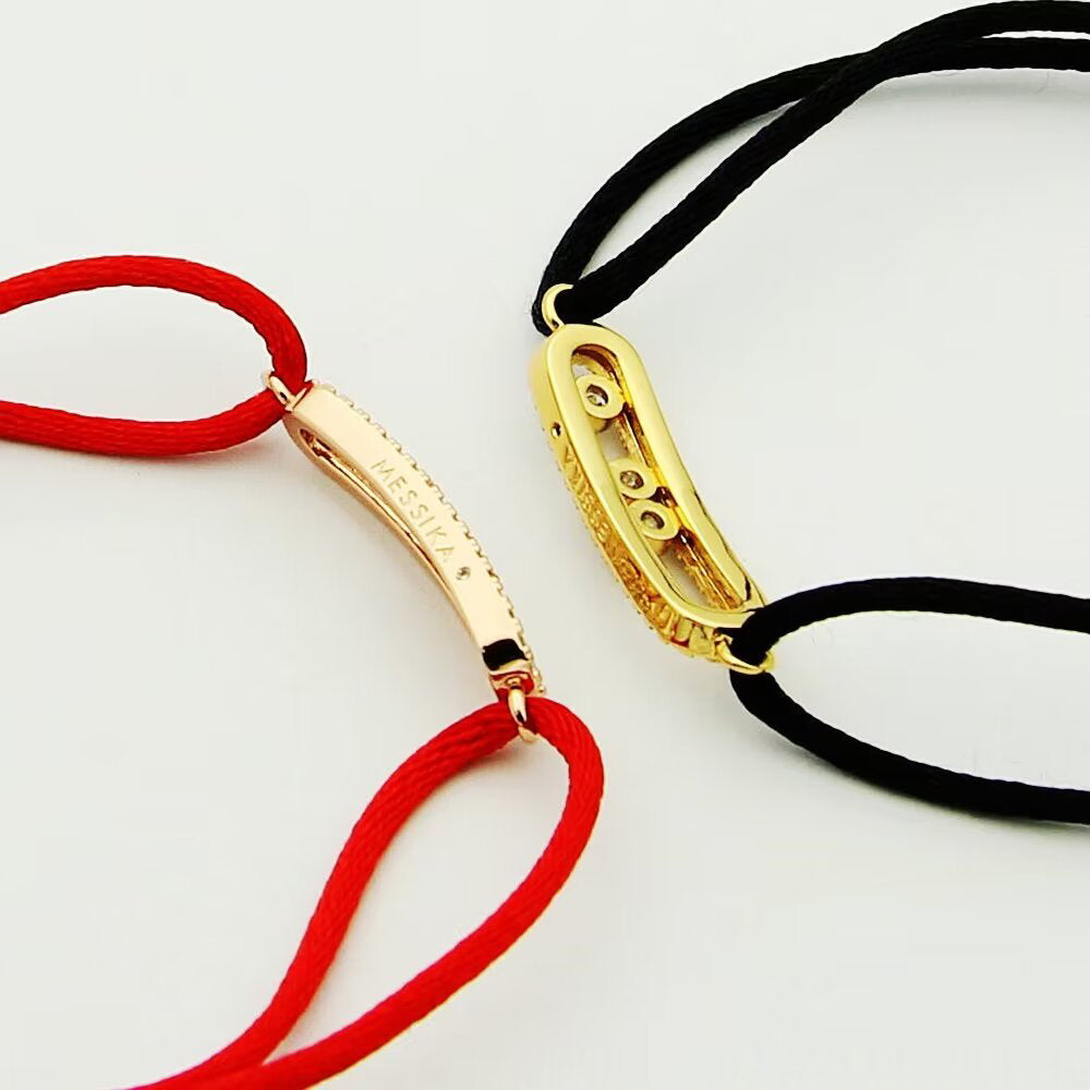 [Super CiCi]Messika Care(s) pink cord pav¨¦ bracelet