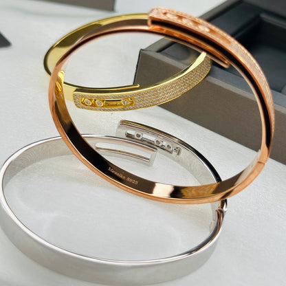 [Super CiCi]Move Noa Rose Gold Pav¨¦ Diamond Bangle Bracelet