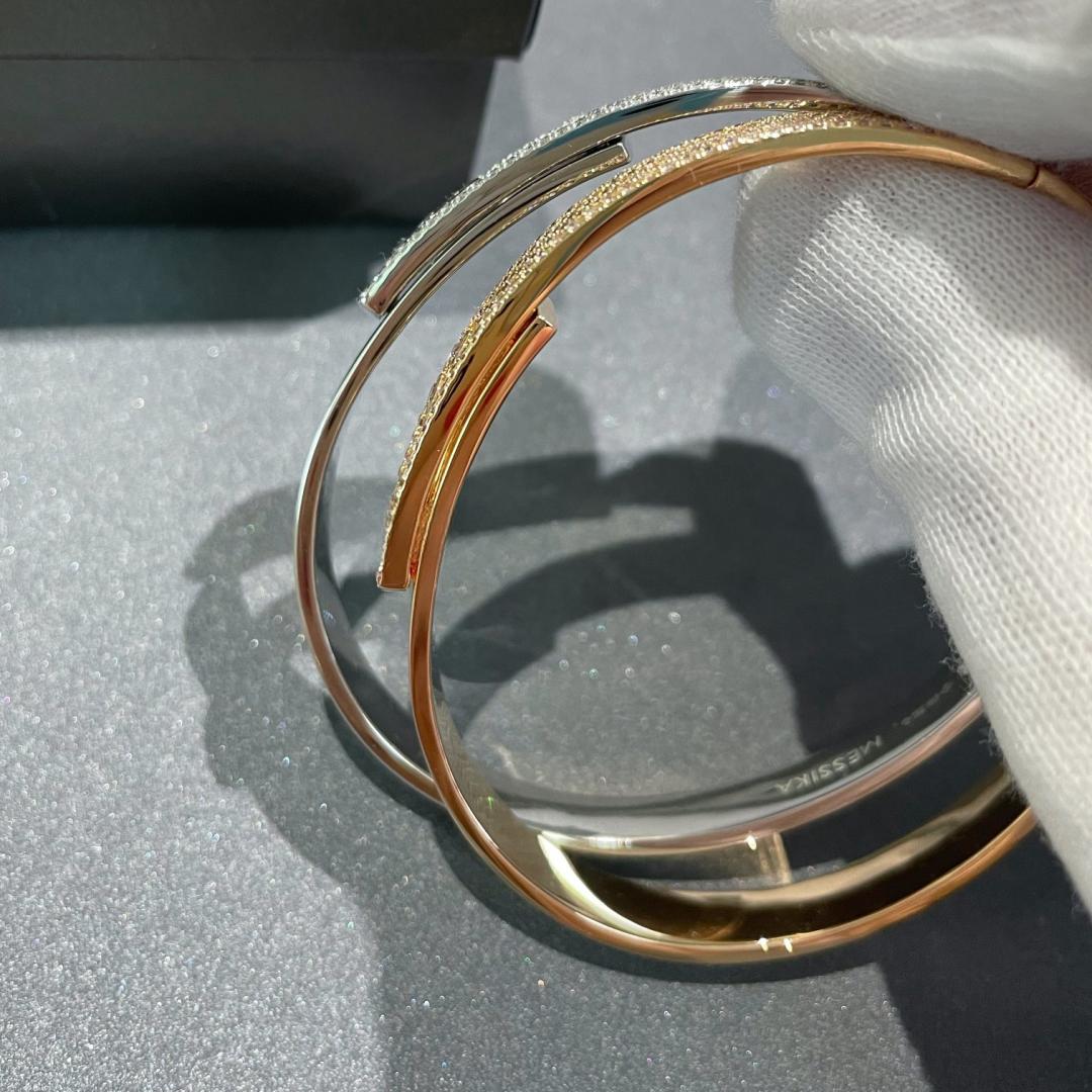 [Super CiCi]Move Noa Rose Gold Pav¨¦ Diamond Bangle Bracelet