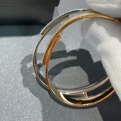 [Super CiCi]Move Noa Rose Gold Pav¨¦ Diamond Bangle Bracelet