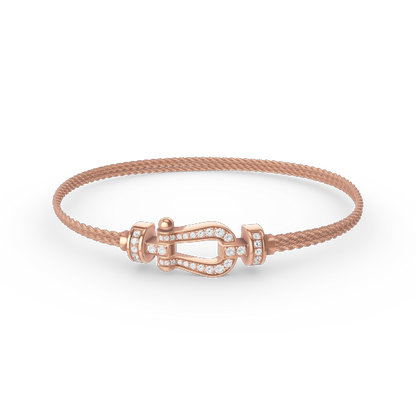 [Super CiCi ]FORCE SMALL HORSESHOE  DIAMOND CHAIN ROPE BRACELET