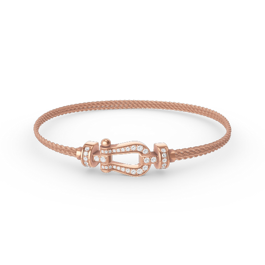 [Super CiCi ]FORCE SMALL HORSESHOE  DIAMOND CHAIN ROPE BRACELET