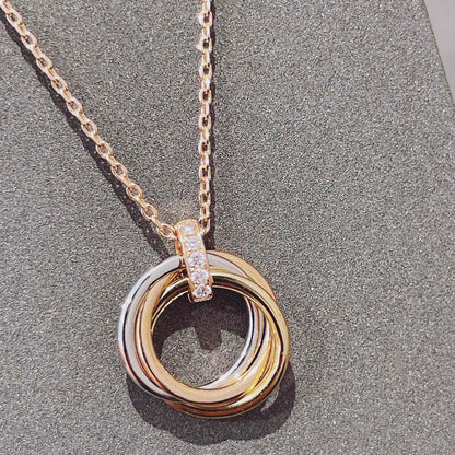 [Super CiCi ]TRINITY NECKLACE GOLD  DIAMONDS