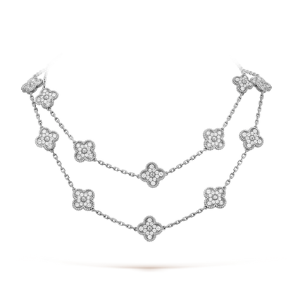 [Super CiCi ]CLOVER 20 MOTIFS DIAMOND SILVER