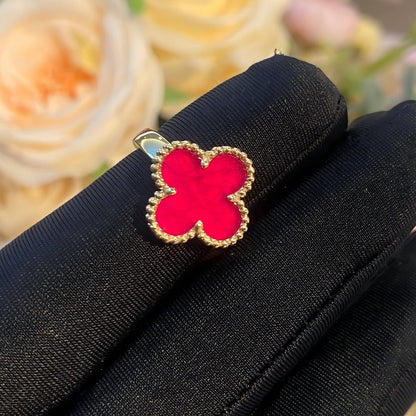 [Super CiCi]NEW CLOVER PINK ENAMEL RINGS