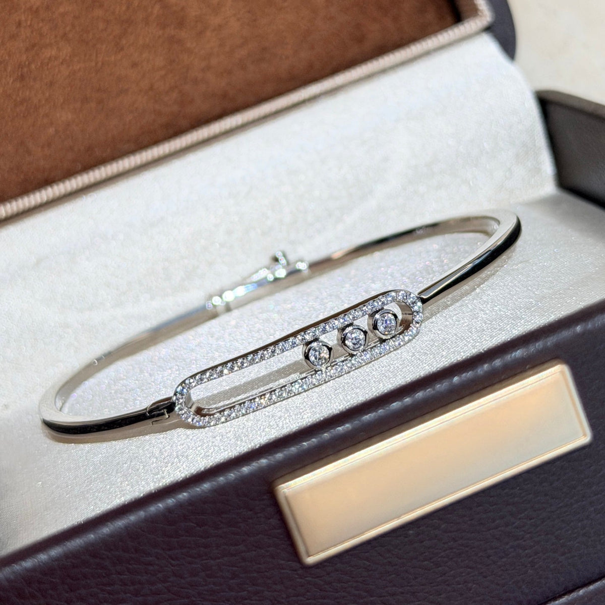 [Super CiCi]Move Pav¨¦ Diamond Bangle Bracelet M