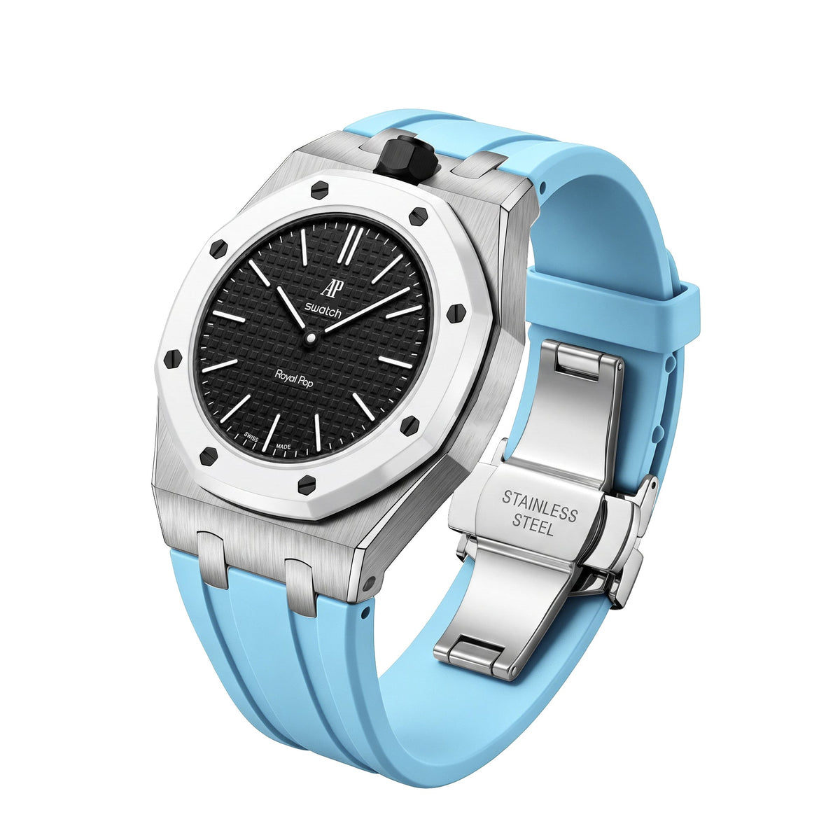[Super CiCi]Royal Oak Pop Exclusive Steel Case & Silicone Strap With Cradle