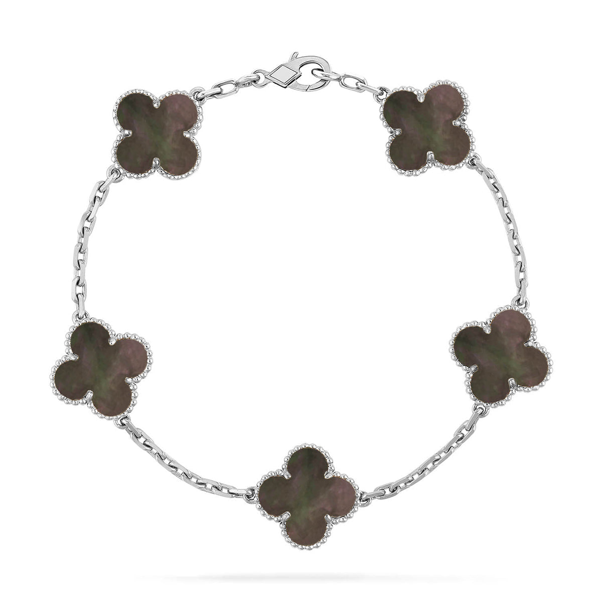 [Super CiCi ] CLOVER 5 MOTIF GRAY MOP BRACELET COLLECTION