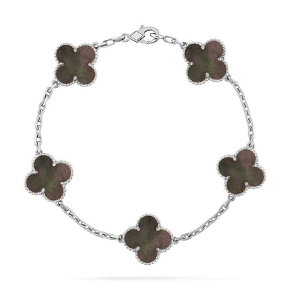 [Super CiCi ] CLOVER 5 MOTIF GRAY MOP BRACELET COLLECTION