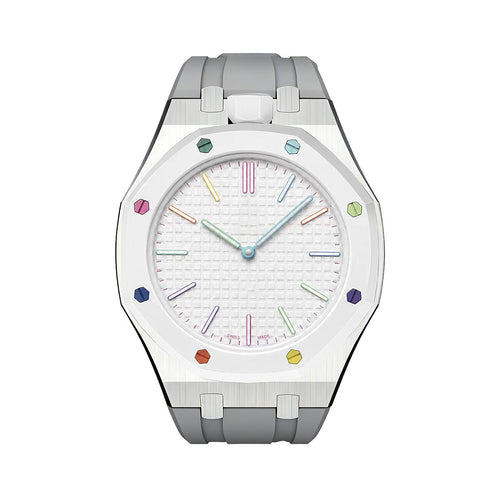 [Super CiCi]OAK POP GRAY STEEL SILICONE STRAP