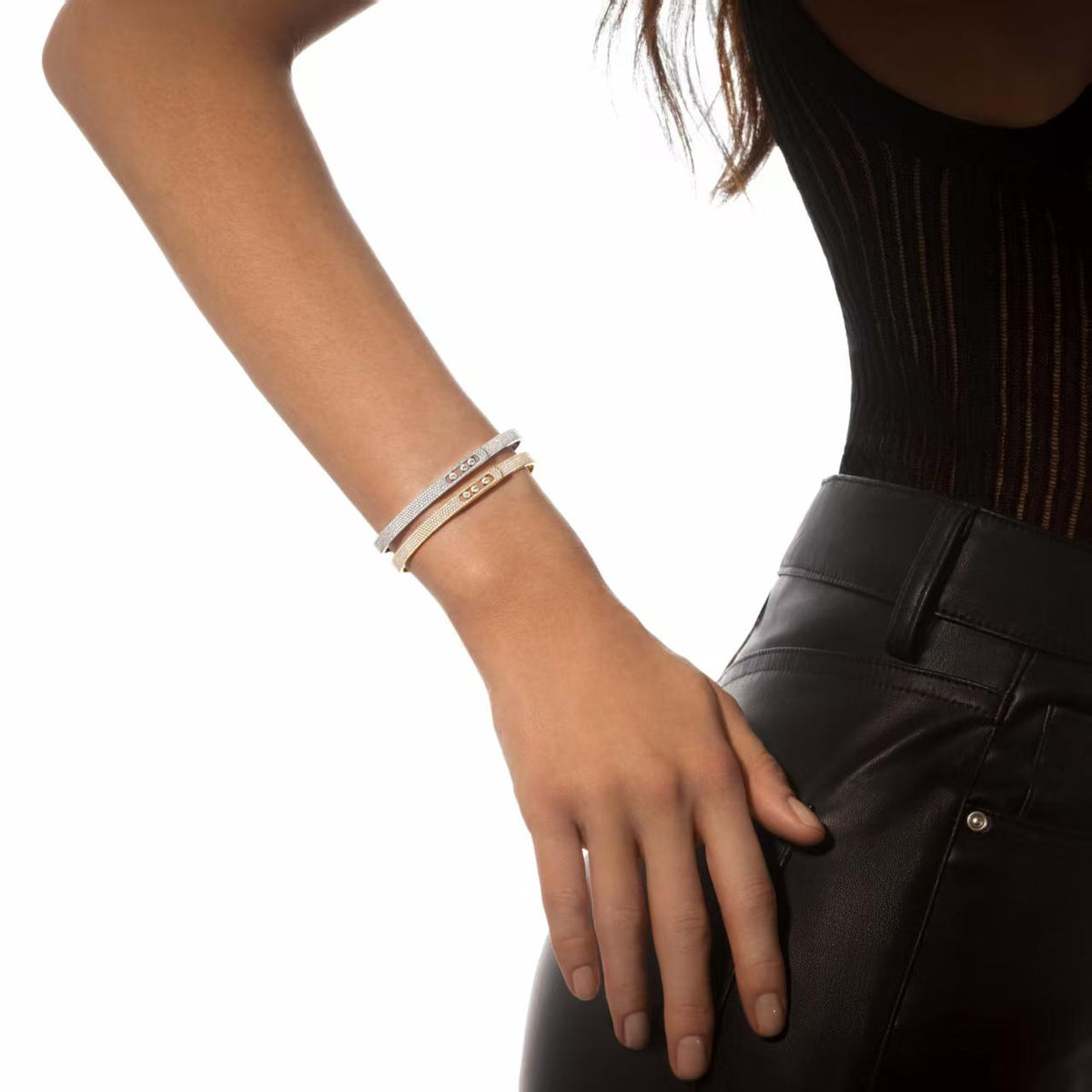 [Super CiCi]Move Noa Full Pav¨¦ Diamond Bangle Bracelet